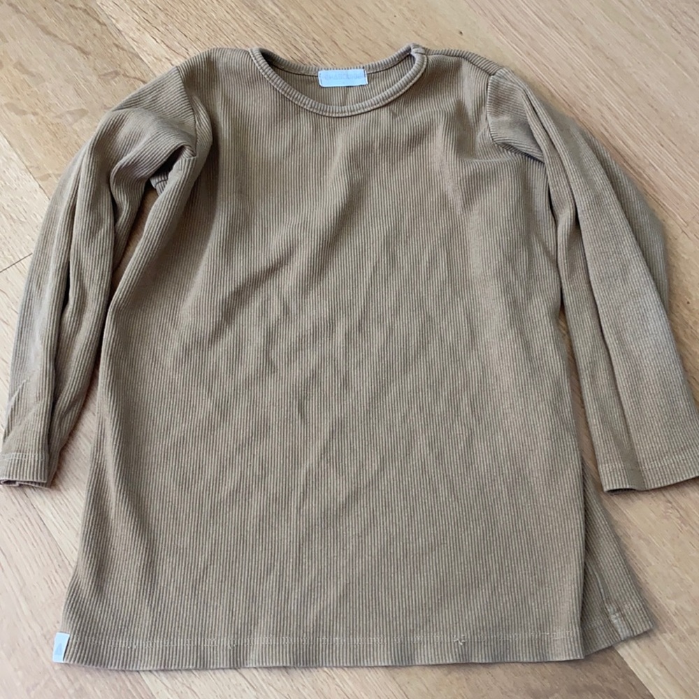 Chaboukie olive green long sleeve ribbed shirt